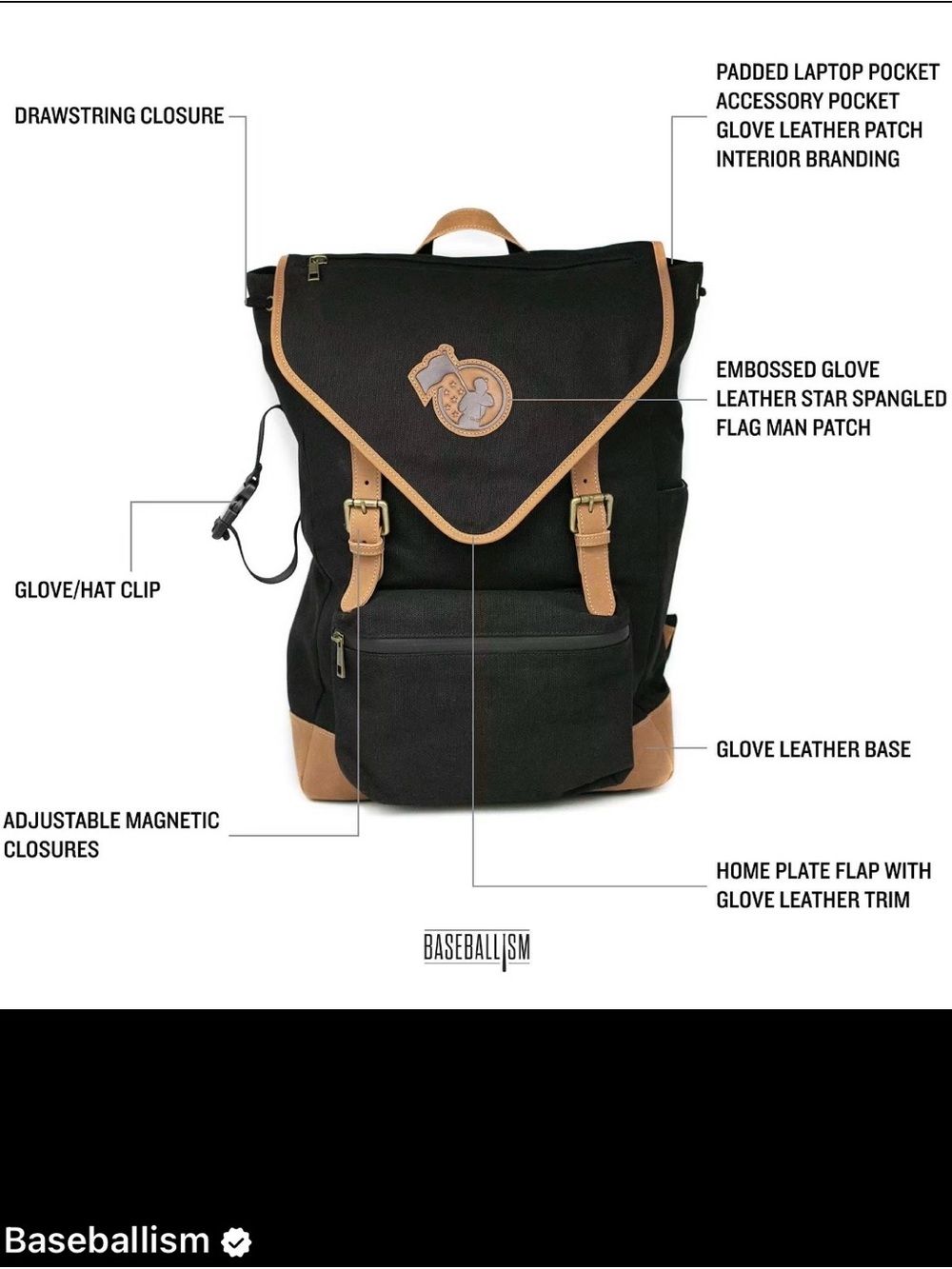 Baseballism Navy Backpack - Picture 13 of 13